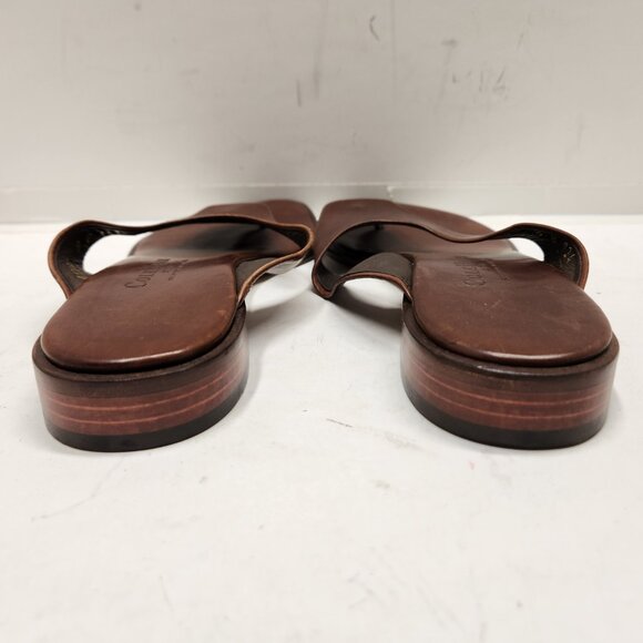 Cole Haan City Women’s Sz 8 B Leather T-strap Thong Sandals Chestnut Brown - Picture 3 of 10